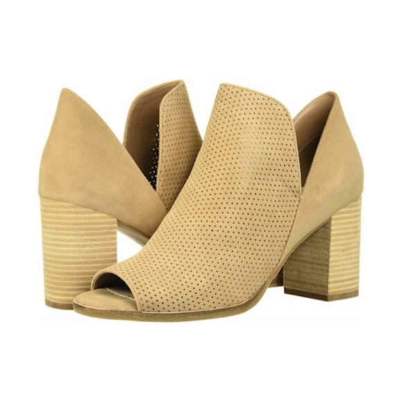 Cole Haan Shiloh Sesame Suede Open Toe Booties - Picture 1 of 6